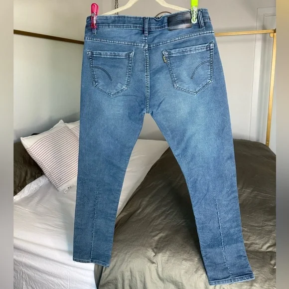 G-STAR RAW Men’s Skinny Jeans Dark Blue w/ Pleated Moto Detail Size 36 Denim Y2K - Picture 2 of 15